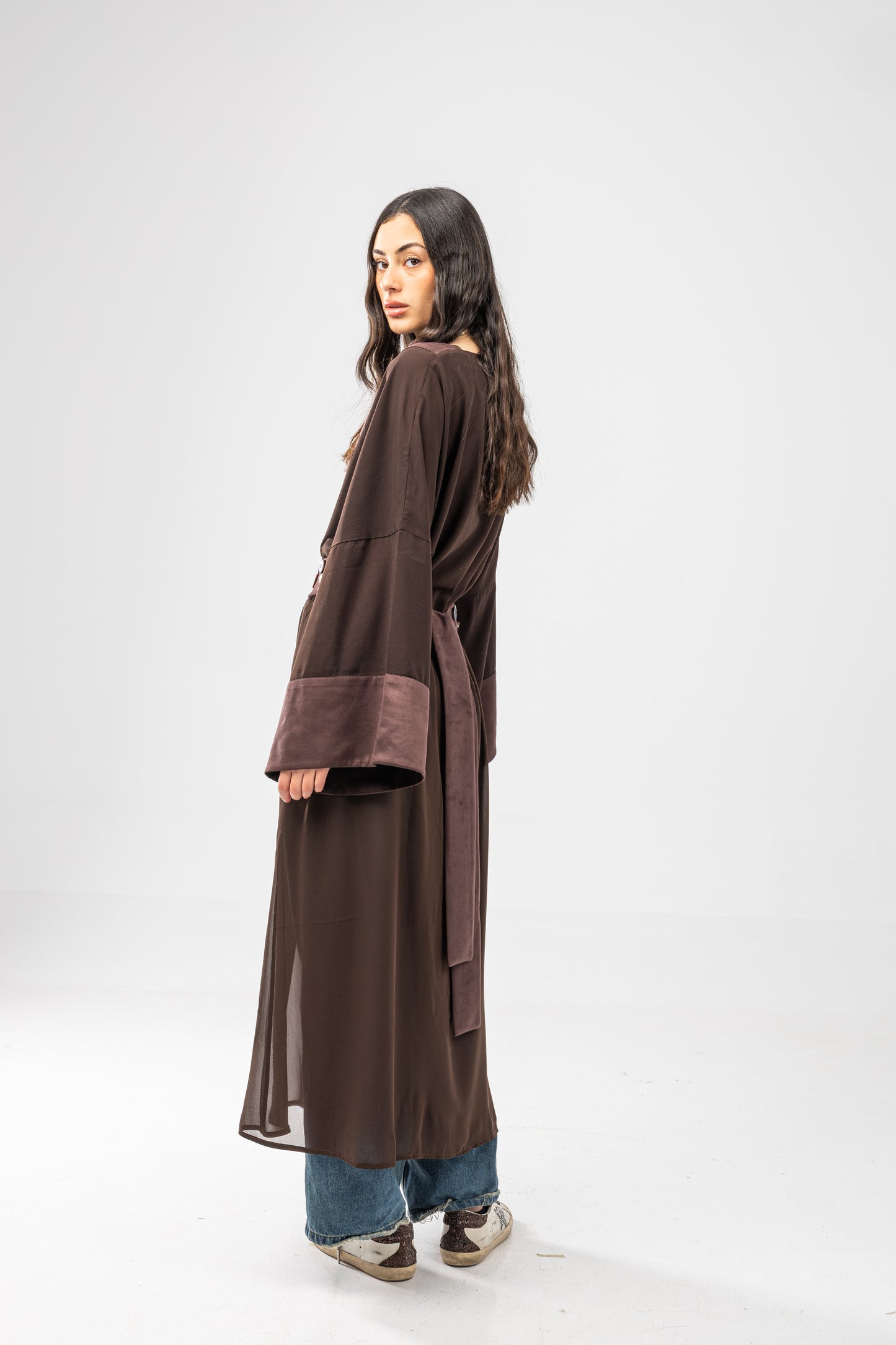 ZAHYA All Buttoned Belt in Dark Brown