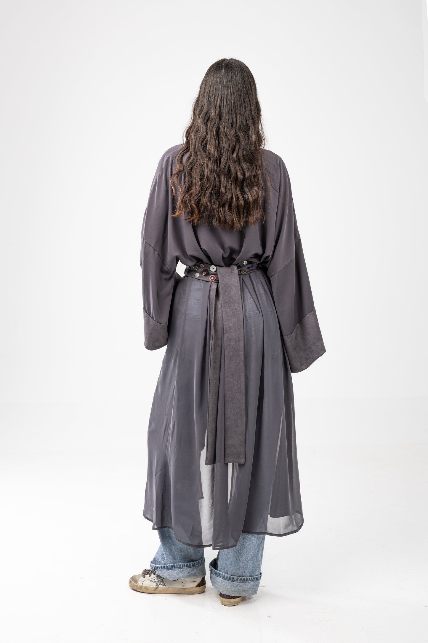 ZAHYA All Buttoned Belt in Grey