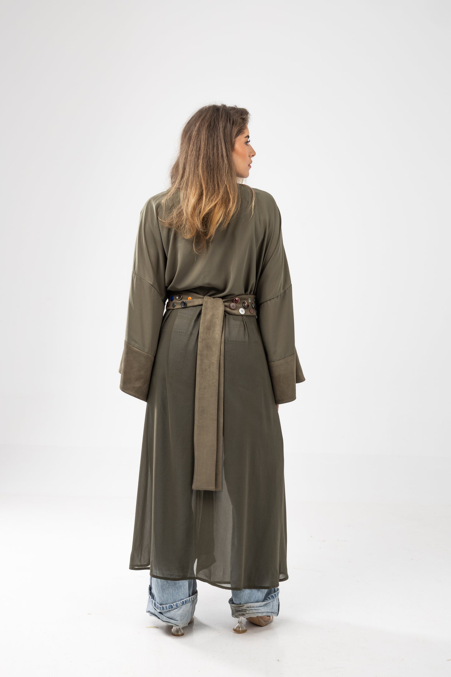 ZAHYA All Buttoned Belt in Olive Green